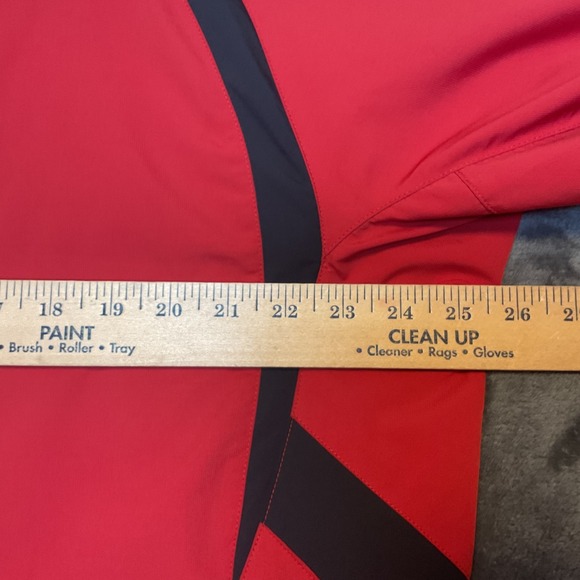 Adidas Windbreaker Jacket Mens Large Red Black Striped Wind Resistant Outdoor - Picture 5 of 12